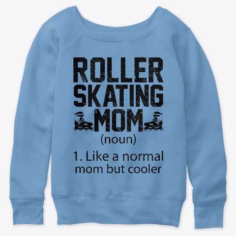 Roller Skating Mom T Shirt Blue Triblend  T-Shirt Front