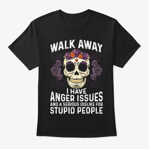 Walk Away Funny T Shirt Hilarious Black T-Shirt Front