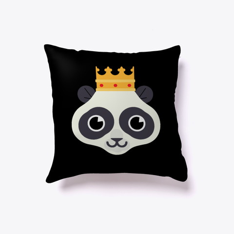 Cute Panda Queen Pillow Black T-Shirt Front