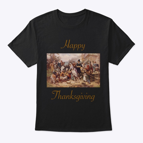 Happy Thanksgiving Black Maglietta Front