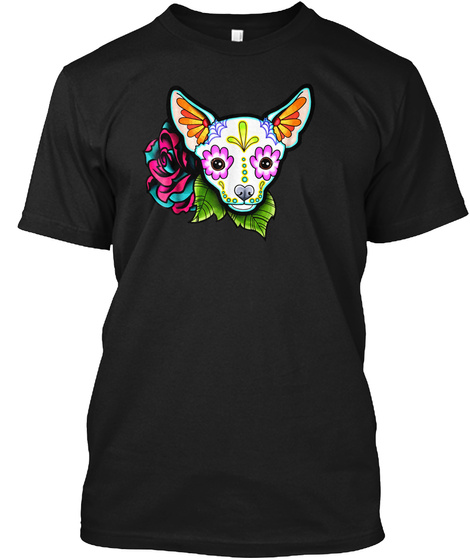 Chihuahua in White - Day of the Dead Sug Unisex Tshirt