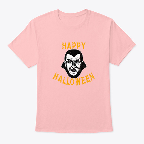 Spooky   Vampire Halloween Holiday T Sh Pale Pink T-Shirt Front