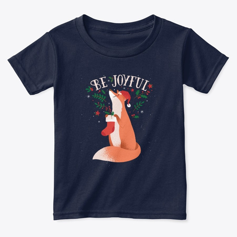 Joyful Christmas Animal Gift Animals Navy  T-Shirt Front