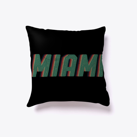 Vintage Miami Beach Florida 80s Souvenir Black T-Shirt Front