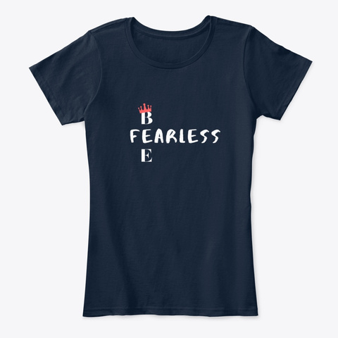 Bee Fearless New Navy áo T-Shirt Front