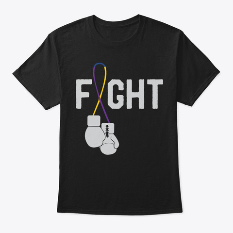 Fight Bladder Cancer Awareness Survivor Black T-Shirt Front