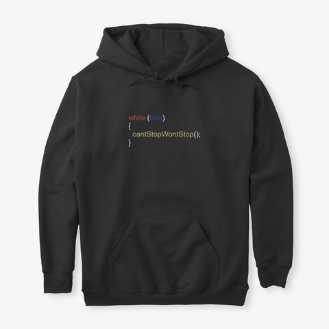 Infinite Loop Programmer Humor Black T-Shirt Front
