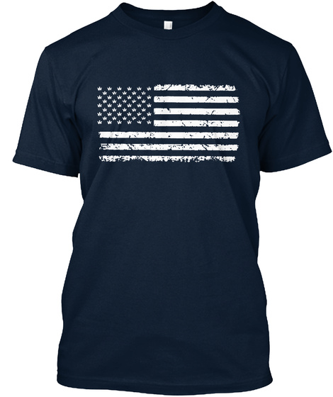 Weed Flag T Shirt New Navy T-Shirt Front