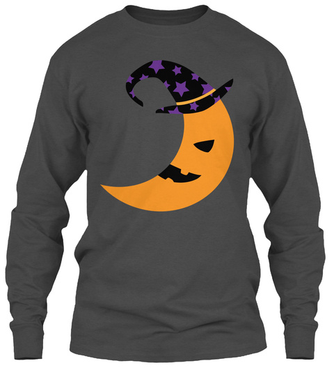 Halloween Moon Witch Hat Long Sleeve Tee
