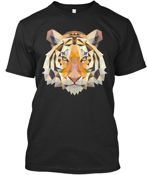 Tiger T Shirts, Tiger Unique Design Tee Black Camiseta Front