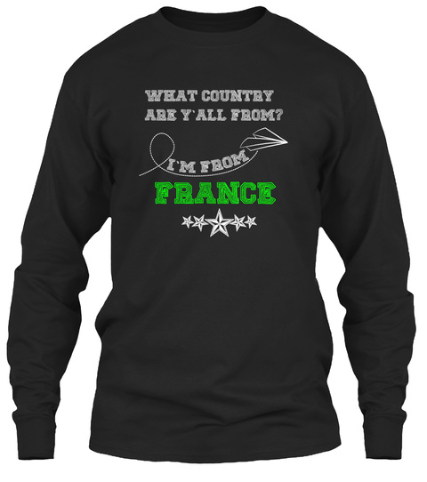 Country From France Black T-Shirt Front
