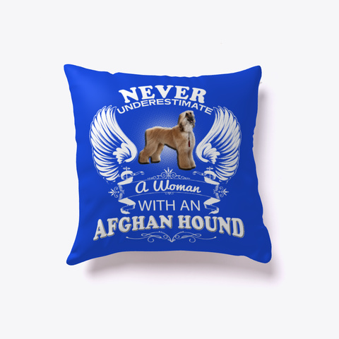 Afghan Hound Pillow, Afghan Hound Dog Lover Mom Lady Women Pillows Royal Blue Camiseta Front