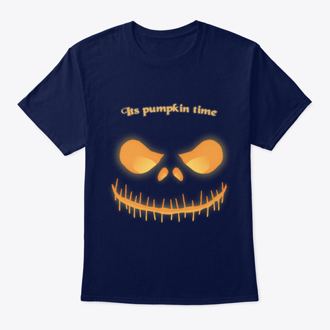 It's Pumpkin Time Halloween Tshirts Navy T-Shirt Front