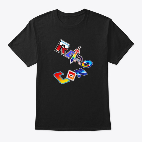 Retro Con Classic Logo Black T-Shirt Front