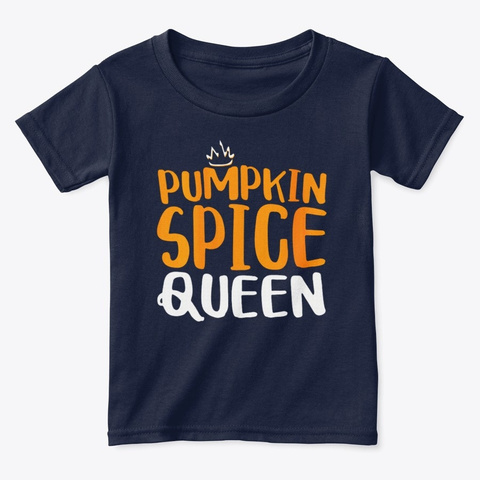 Pumpkin Spice Queen Cute Fall Season Navy  T-Shirt Front