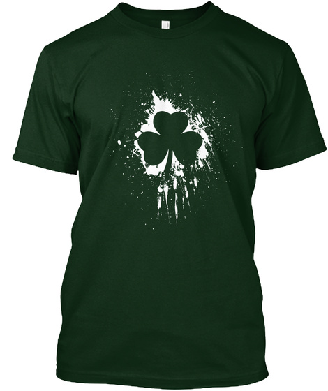 Classic Grunge Shamrock Design T Shirt Forest Green T-Shirt Front
