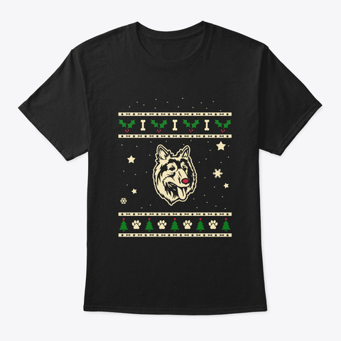 Christmas Old German Shepherd Gift Black T-Shirt Front