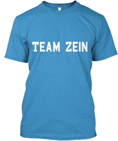 Team Zein Heathered Bright Turquoise  T-Shirt Front