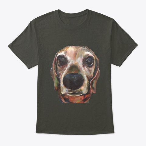 Weiner Dog Dachshund Original Art Smoke Gray T-Shirt Front