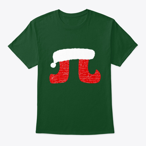Pi Christmas Math Science Algebra Gift Deep Forest T-Shirt Front