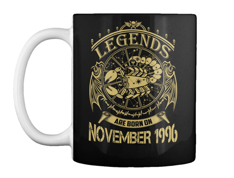 Legends Are Born On November 1996 Black T-Shirt Front
