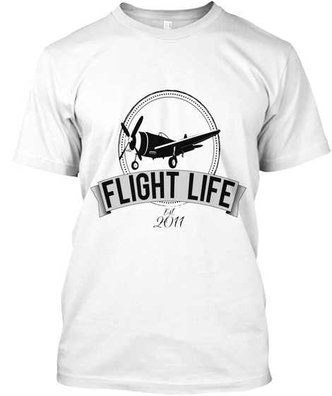 Flight Life Est 2011 White T-Shirt Front
