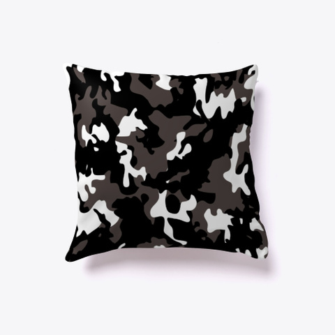 Camouflage Throw Pillow Black T-Shirt Back