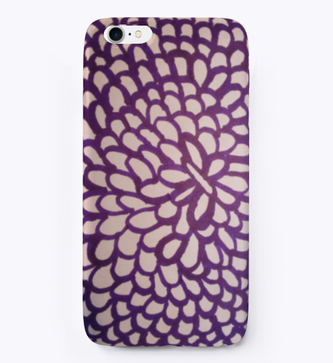 I Phone  Case With Flower Petal Designs  Deep Navy Maglietta Front