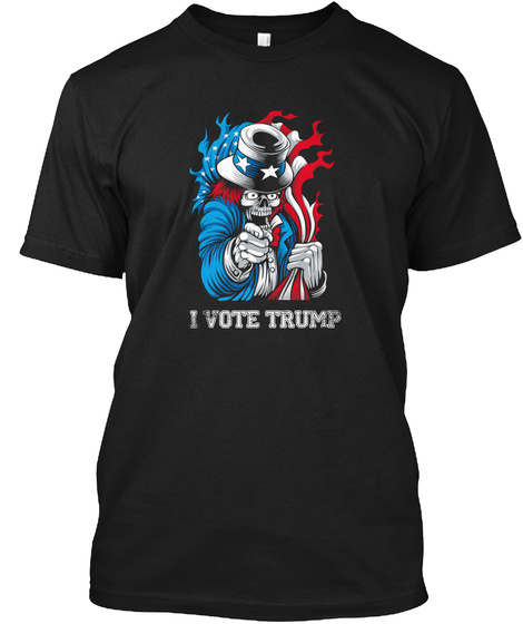 I Vote Trump Black T-Shirt Front