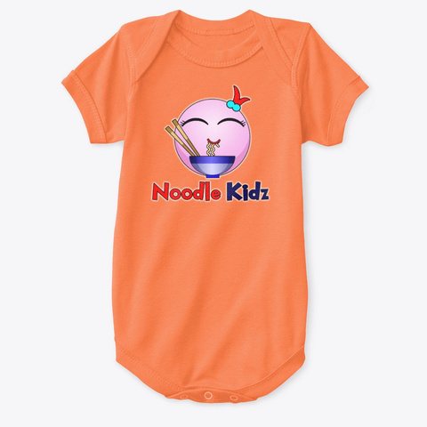 Noodle Kidz Baby Onesie Orange T-Shirt Front