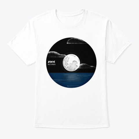 Vinyl Record Artwork Moon Water White Camiseta Front