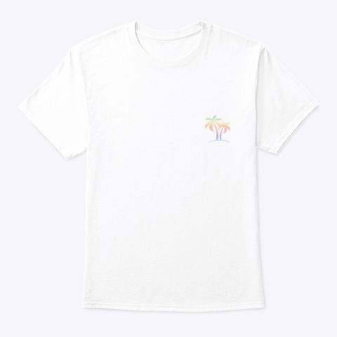 Pastel Palm Tree Crest Tee White T-Shirt Front