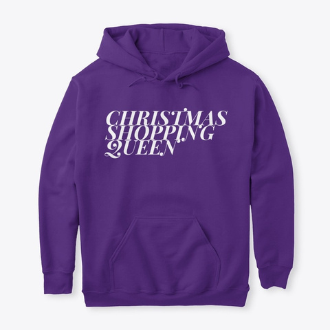 Christmas Shopping Queen Purple T-Shirt Front