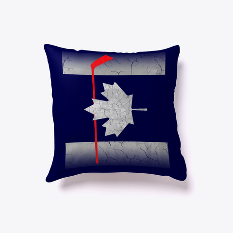 Hockey Canada Flag Pillow Dark Navy Camiseta Front