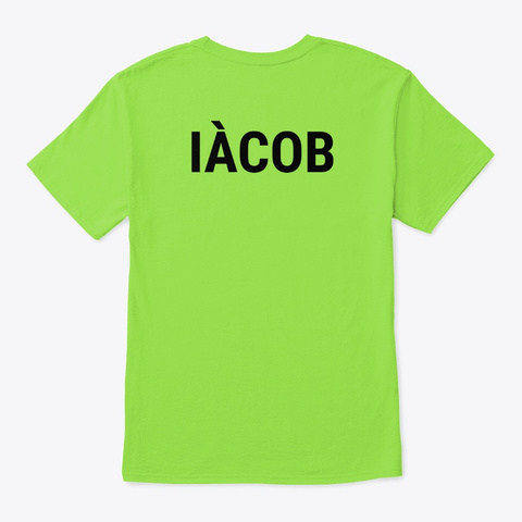 Iàcob (Jacob) In Black Lime T-Shirt Back