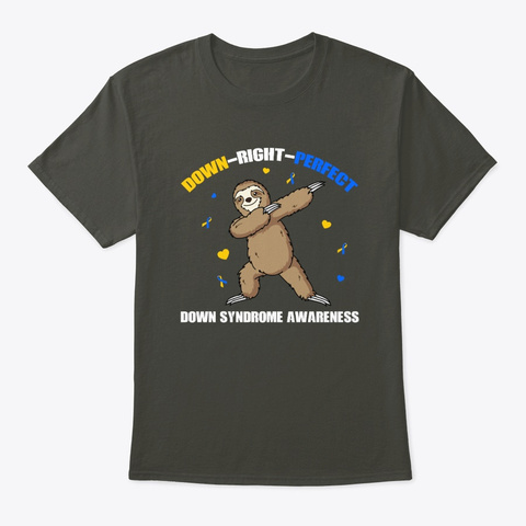 Sloth Down Syndrome Awareness Gift Smoke Gray T-Shirt Front