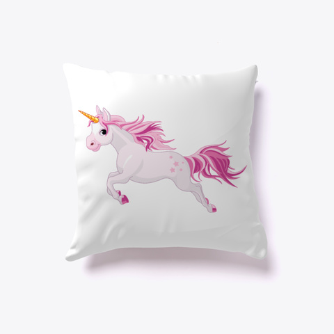 Unicorn Pillow White Kaos Front