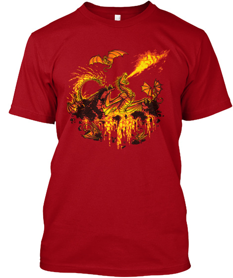 U Realms   Den Of Devils [Official] Deep Red T-Shirt Front