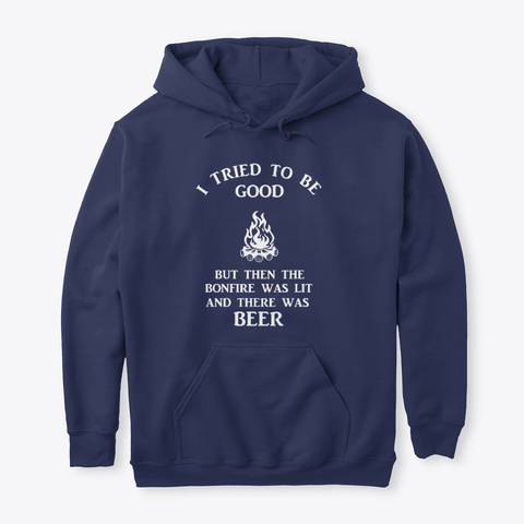 Bonfire And Beer Navy Camiseta Front