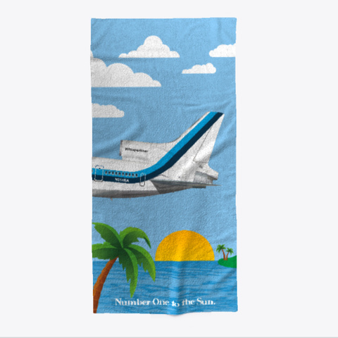 Number One To The Sun Beach Towel Light Blue T-Shirt Front