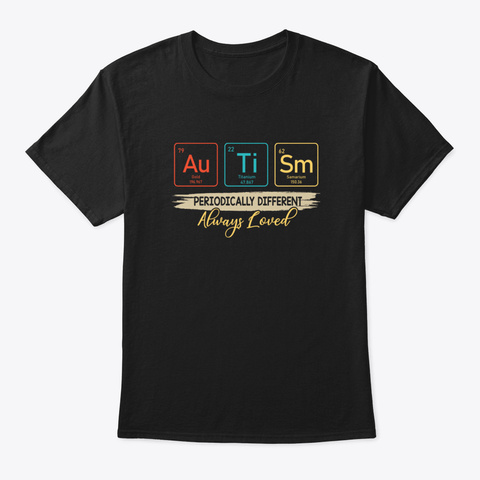 Autism Awareness Chemistry Asd Fun Disab Black T-Shirt Front