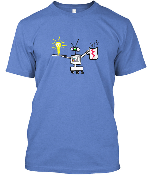 Limited Edition: Robot T Shirt Heathered Royal  T-Shirt Front