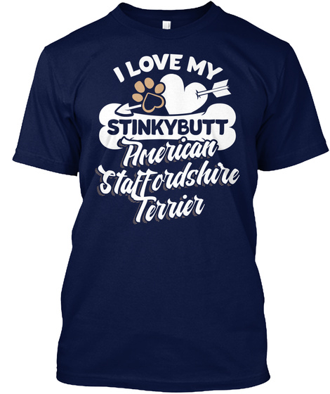 American Staffordshire Terrier Shirt Navy T-Shirt Front