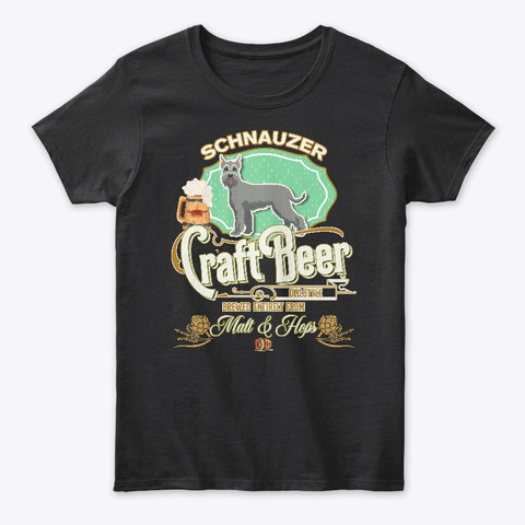 Giant Schnauzer Gifts Dog Beer Lover Black T-Shirt Front