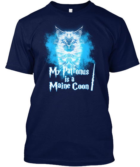 My Patronus Is A Maine Coon Navy T-Shirt Front