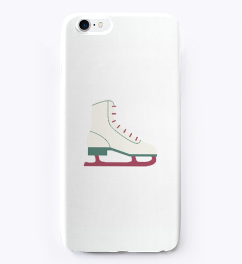 Winter Skate Iphone Case White T-Shirt Front