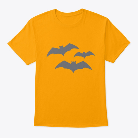 Flying Bats Make A Spooky Halloween Gold T-Shirt Front