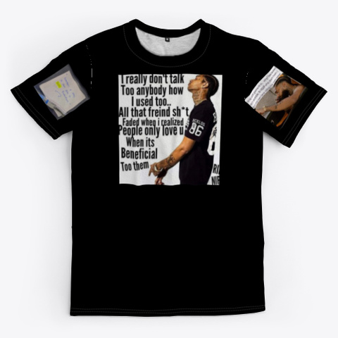 The Black Boy Message Black T-Shirt Front