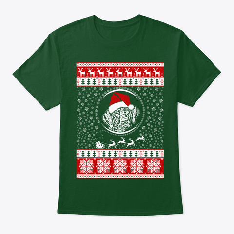 Pointer Lover Christmas Tee Deep Forest T-Shirt Front