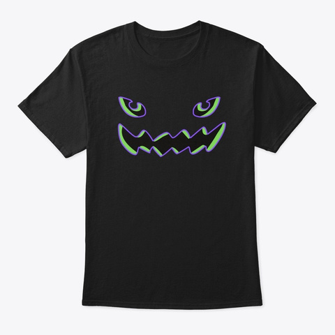 Spooky Jack O Lantern Pumpkin Halloween  Black T-Shirt Front